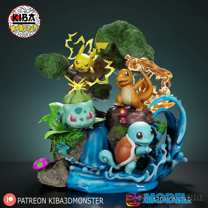 Kiba monster - Pokemons Iniciales Diroama – Printable