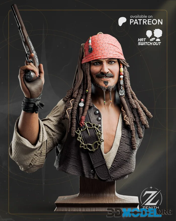 Zenith Studios - Jack Sparrow Bust – Printable