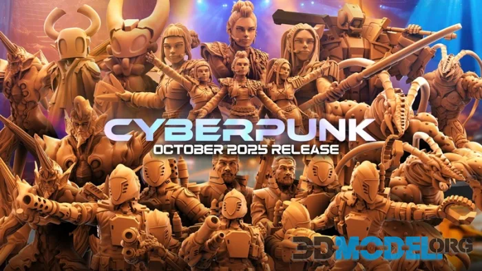 Papsikels Miniatures - Cyberpunk October 2025 – Printable