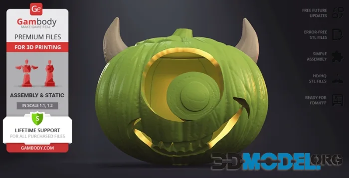 Gambody - Halloween - Pumpkin - Mike Wazowski - Monsters, Inc – Printable