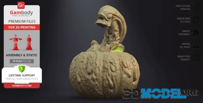 Gambody - Halloween - Pumpkin - Xenomorph - Alien – Printable