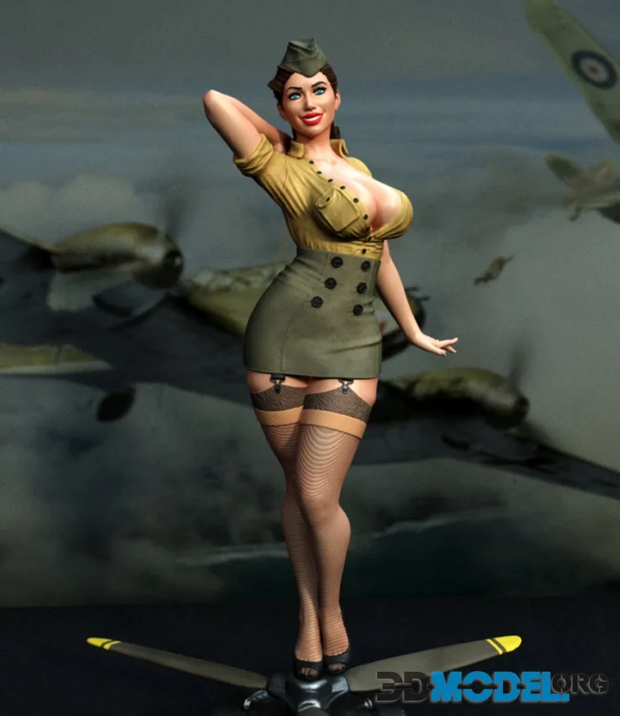 Exclusive - Army Pilot Pin-Up Girl – Printable