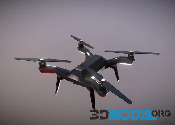 3DR Solo Drone Low Poly Animated (PBR)