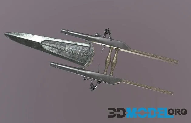 An Indian Katar Mounted With Percussion Pistols (PBR)