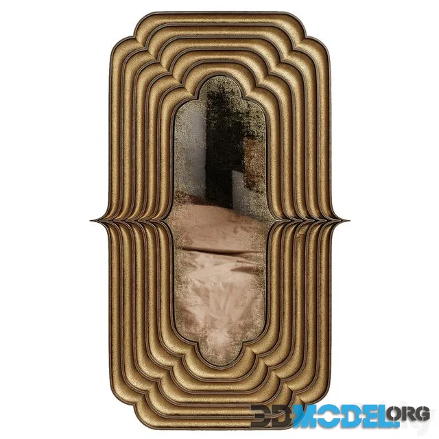 Antique mirror with metal frame