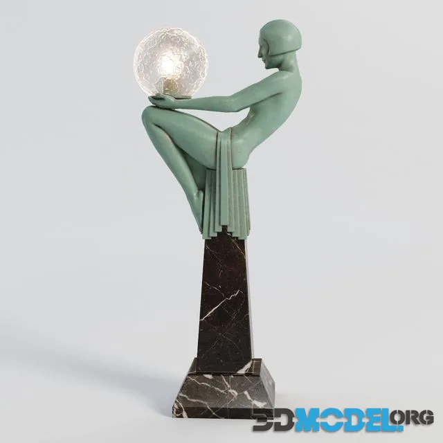 Art Deco Lamp of a Figural-Female