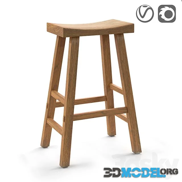 Bar Stool from Solid Elm Asayo