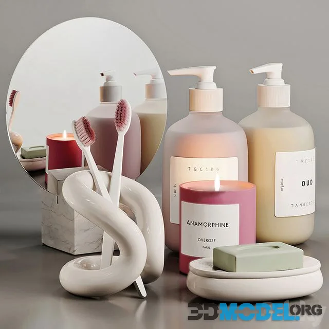 Bathroom accessories set with Candle Anamorphine