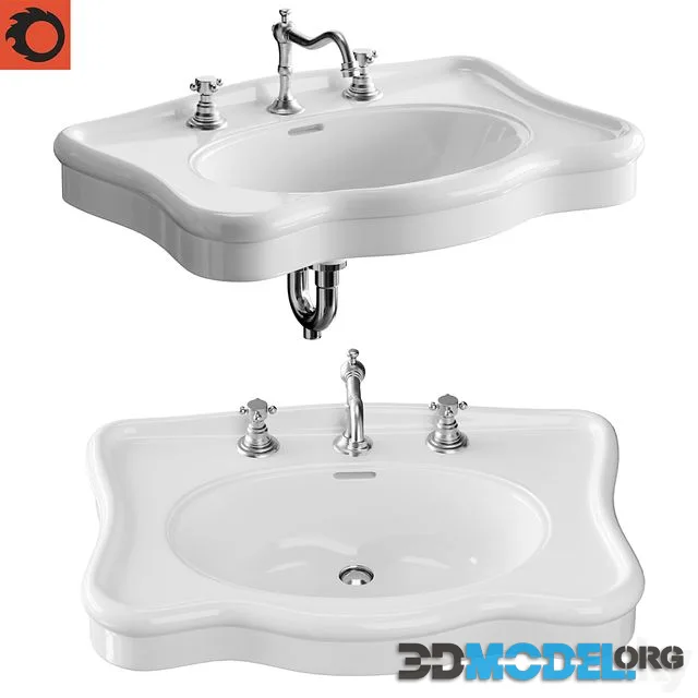 Bathroom Console Sink Deluxe Counter Top White Vitreous China