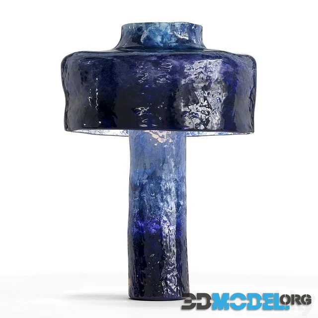 blue ceramic table lamp
