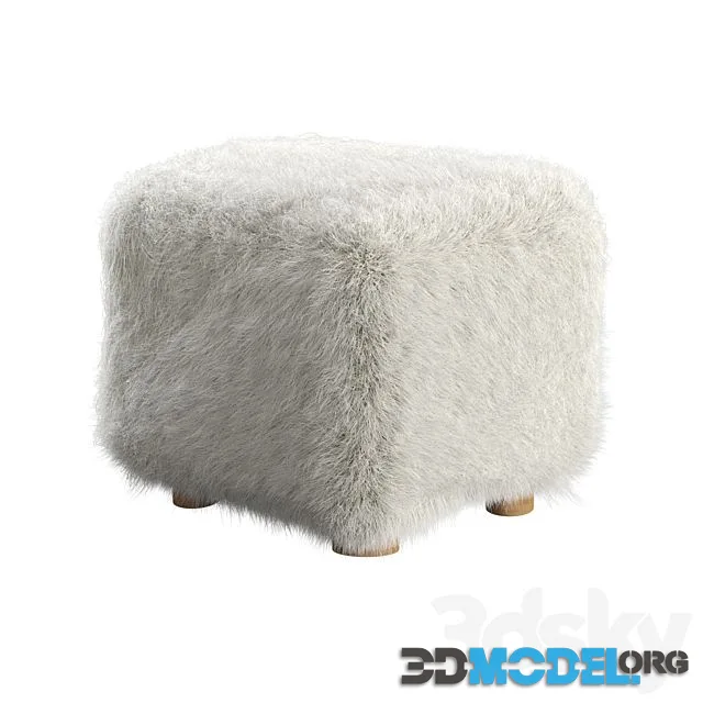 Bozzi Mongolian Sheepskin Ottoman Cb2