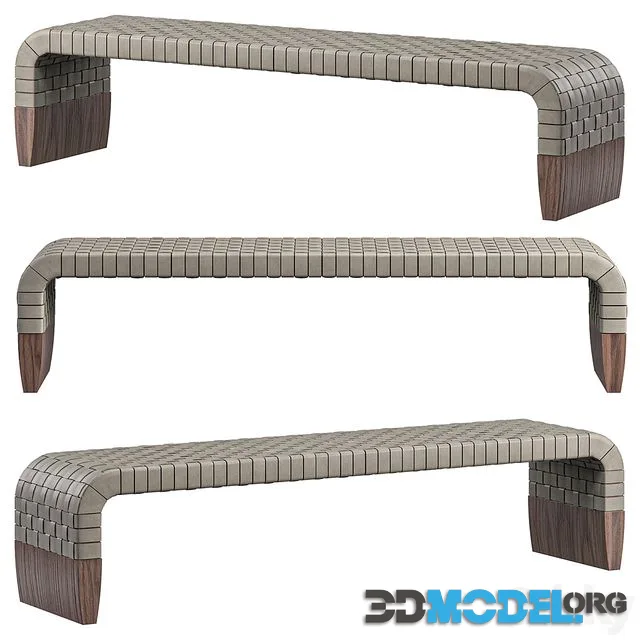 BRERA Tanned leather bench