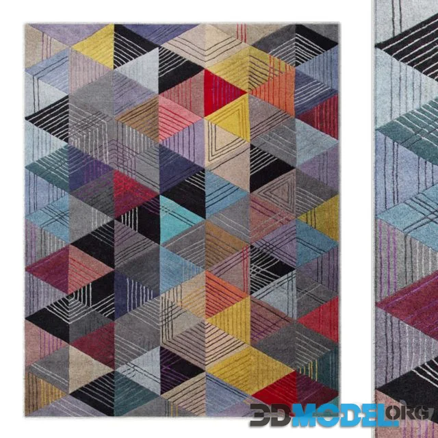 Carpet Black Losange from ROCHE BOBOIS (design by Corinne Hellein)