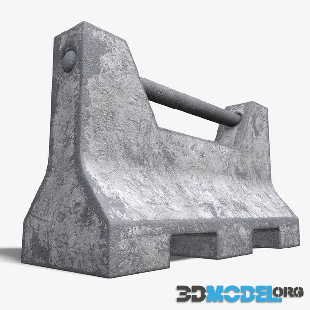 Concrete Barrier 1 Low-poly (PBR)