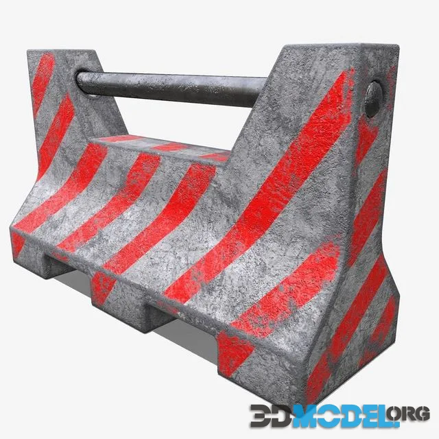 Concrete Barrier Low-poly (PBR)