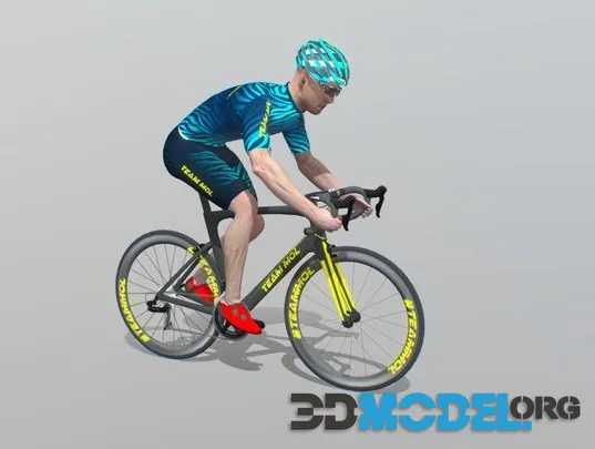 Cyclist Avatar On Road Bike Animated (PBR)