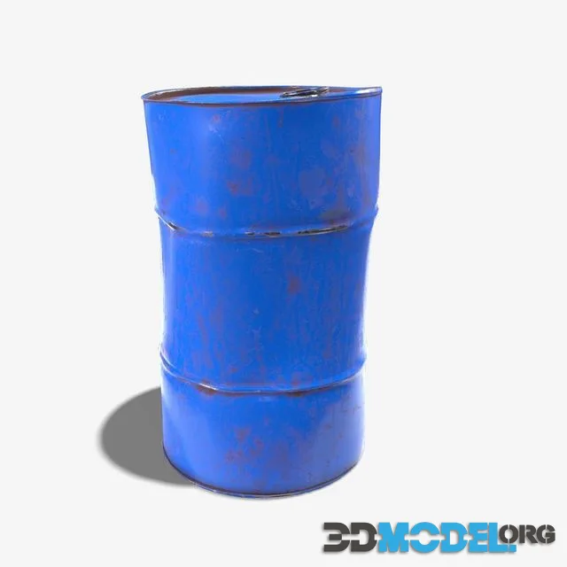 Damaged Crude Oil Barrel Low-poly (PBR)