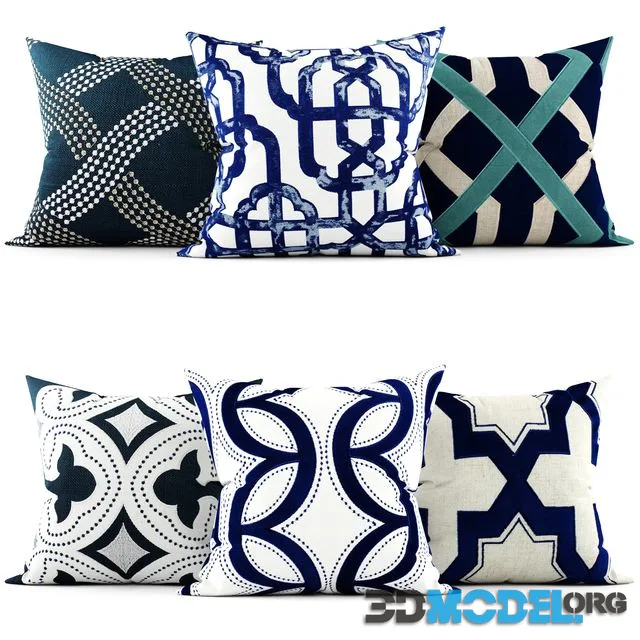 Decorative pillows (blue pattern)