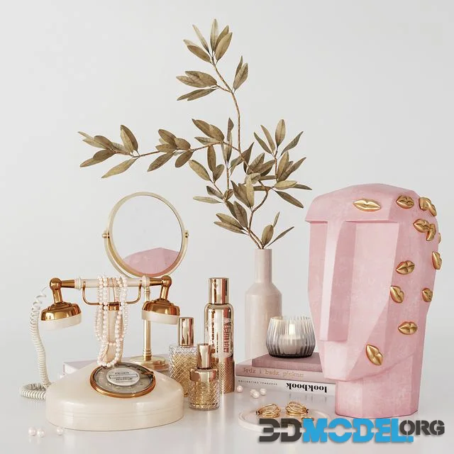 Decorative set 3 with retro phone