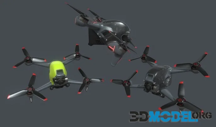 DJI FPV 2024 Drone (Void Grey ,Eternal Green) (PBR)
