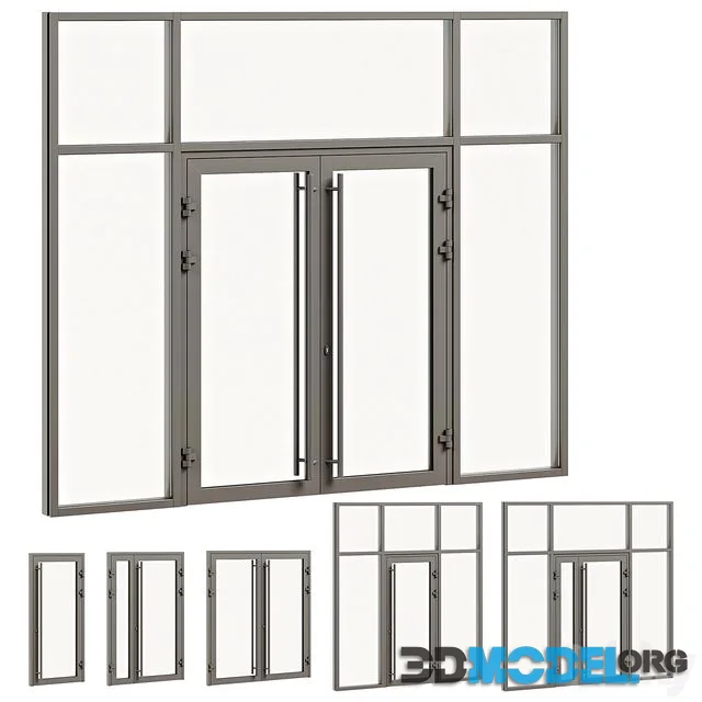 Entrance door with glass facade