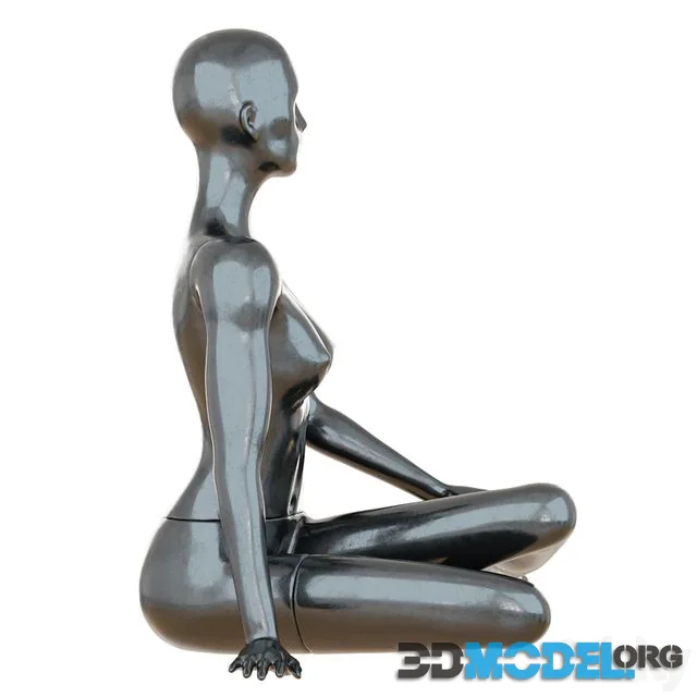 Female Black Mannequin Sitting On The Floor 65