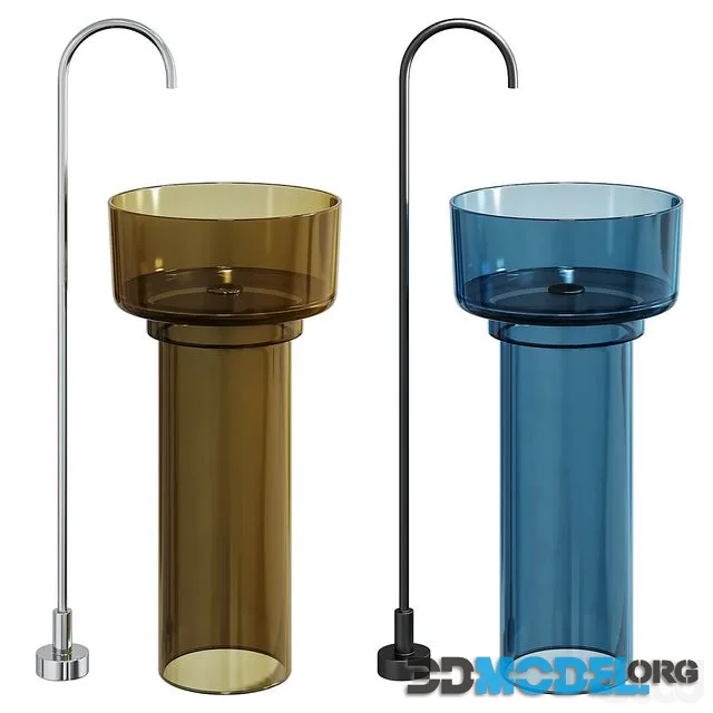 Freestanding transparent washbasin ABBER Kristall