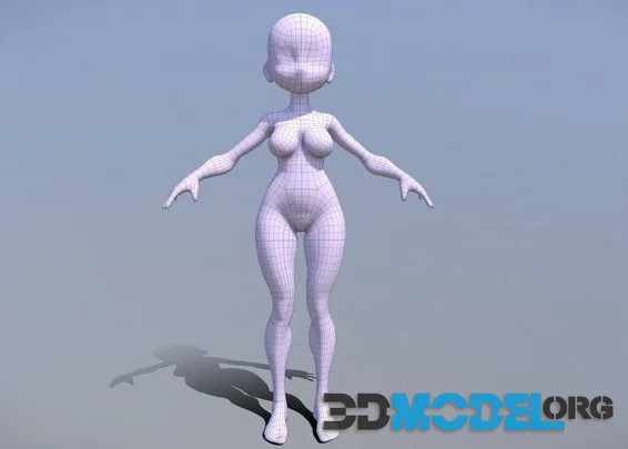 Girl Stylized Basemesh With Topology V5 (PBR)