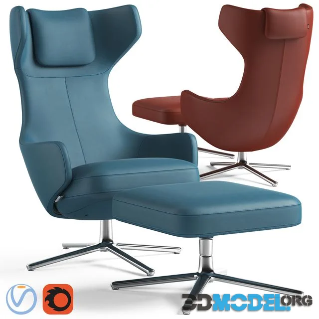 Grand Repos Armchair and Pouf