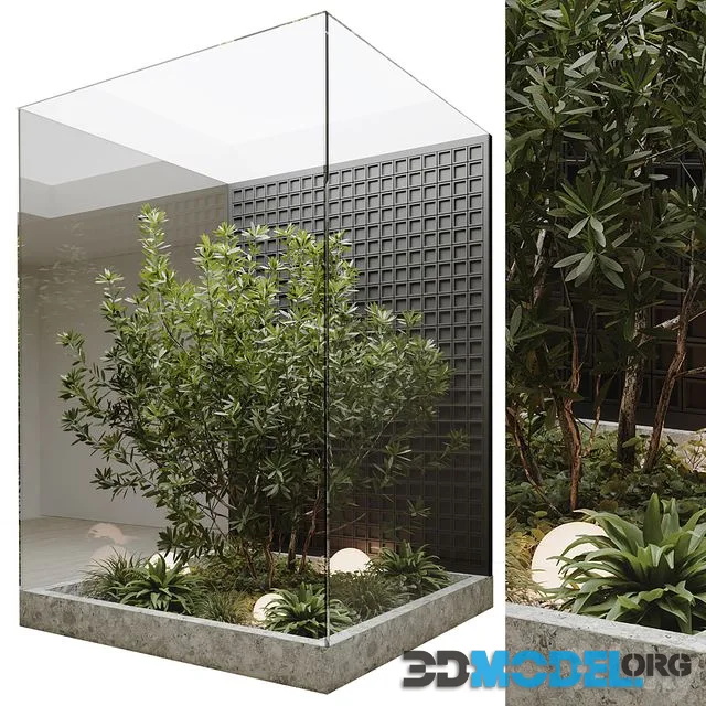 indoor plant set 60 (box with plants and lights)