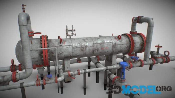 Industrial Heat Exchanger PBR Game Ready (PBR)