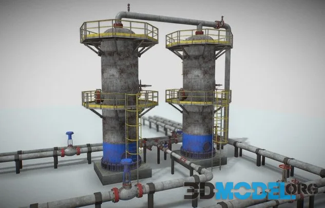 Industrial Vertical Vessel PBR Game Ready (PBR)