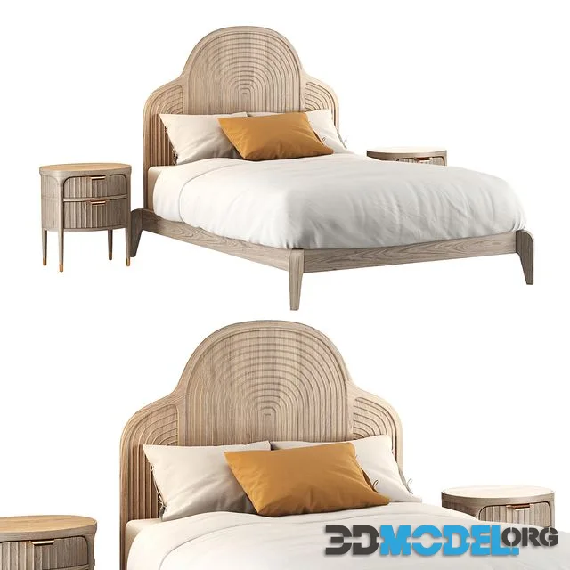 Isla Bed and Isla Nightstand