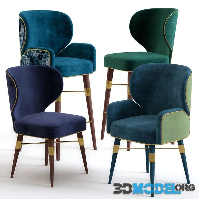 Louis Mid-Century Dining Chairs by Ottiu