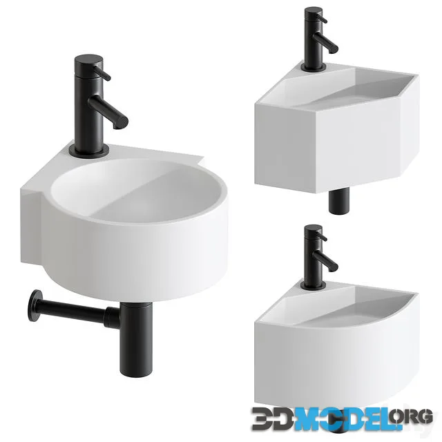 Lusso Stone Small Corner Washbasins
