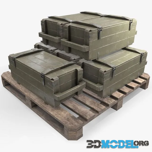 Military Cargo Case 04 Low-poly (PBR)