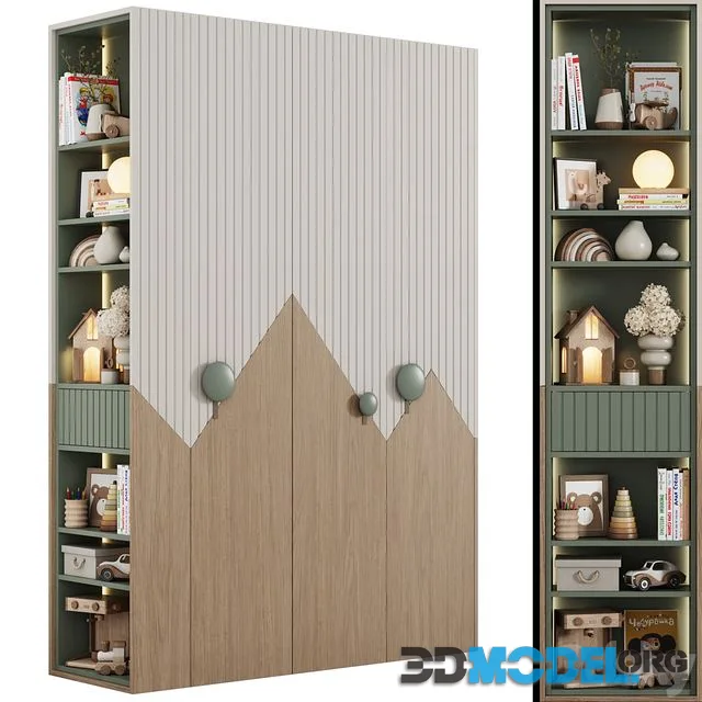 Modular children’s wardrobe Mountains in a modern style 08