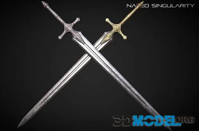 Nightfall Medieval dark fantasy Greatsword Low-poly (PBR)