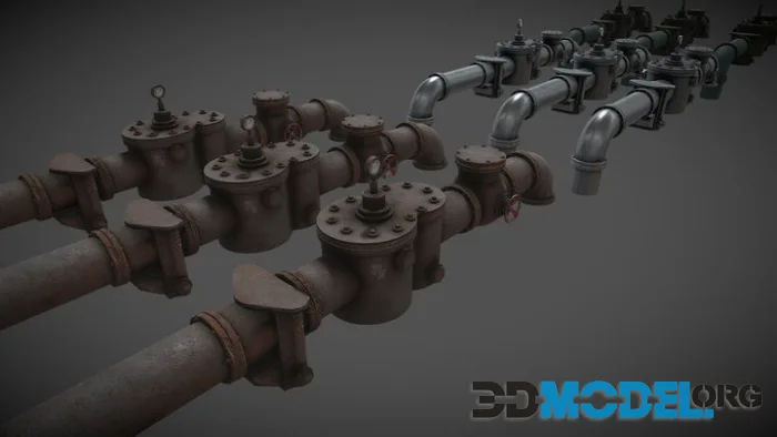 Pipe Metalic Metal  38 MB   3PART (PBR)
