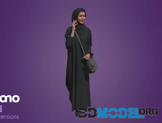 Posed Arab Woman Walking   Humano 052 6473 (PBR)