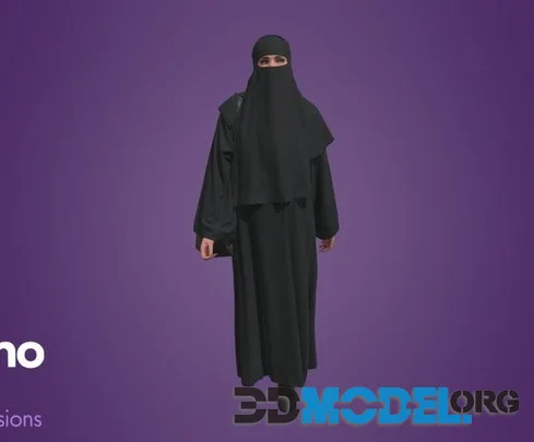 Posed Arab Woman Walking   Humano 085 6248 (PBR)