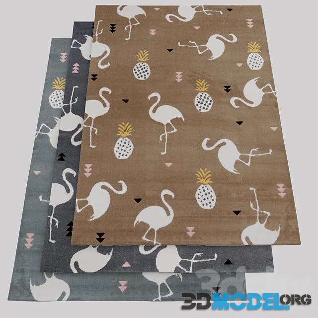 Rags Dywan Flamingo Xeno
