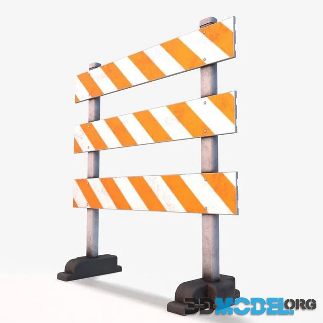 Roadworks Barricade Dirt Low-poly (PBR)