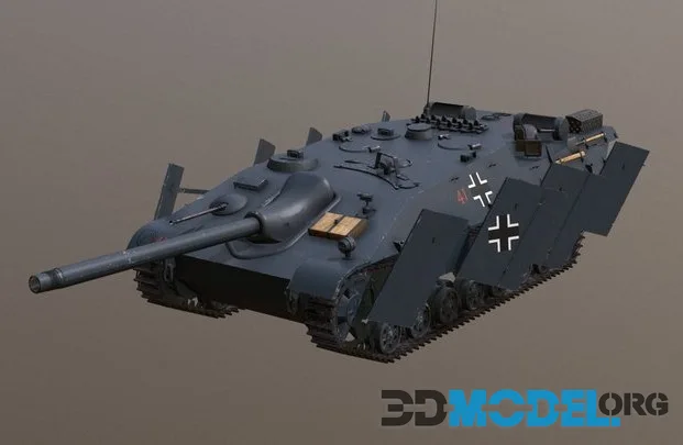 Schnell Jagdpanzer Aureole   Grau With Armor (PBR)