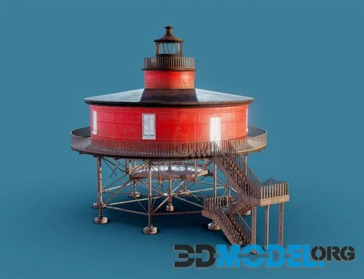 Seven Foot Light House Game Asset (PBR)