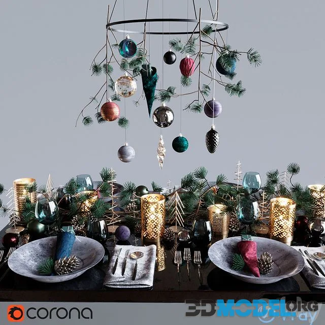 Table setting Dark Christmas