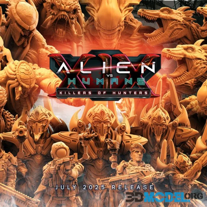 Papsikels Miniatures - Aliens vs Humans Killer of Hunters July 2025 – Printable