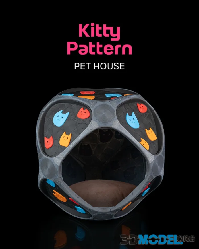 Kitty Pattern Pet House – Printable