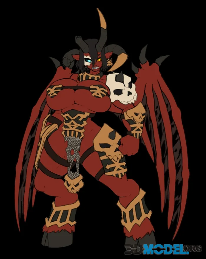 Khorne Demon Girl (AI Gen) – Printable