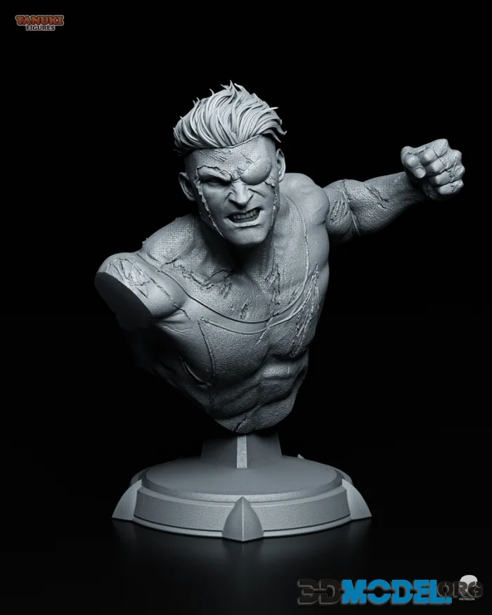 Tanuki Figures - Mark - Invincible Bust – Printable